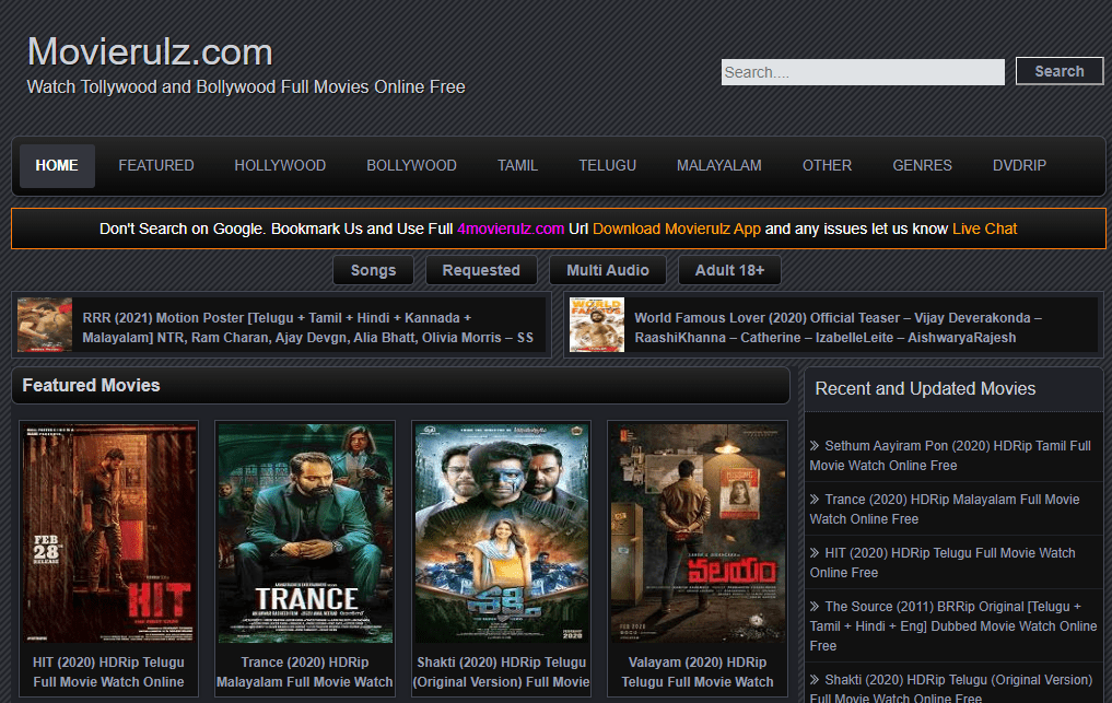 Movierulz Telugu Movies 2020 – Free Download Full HD 1080P